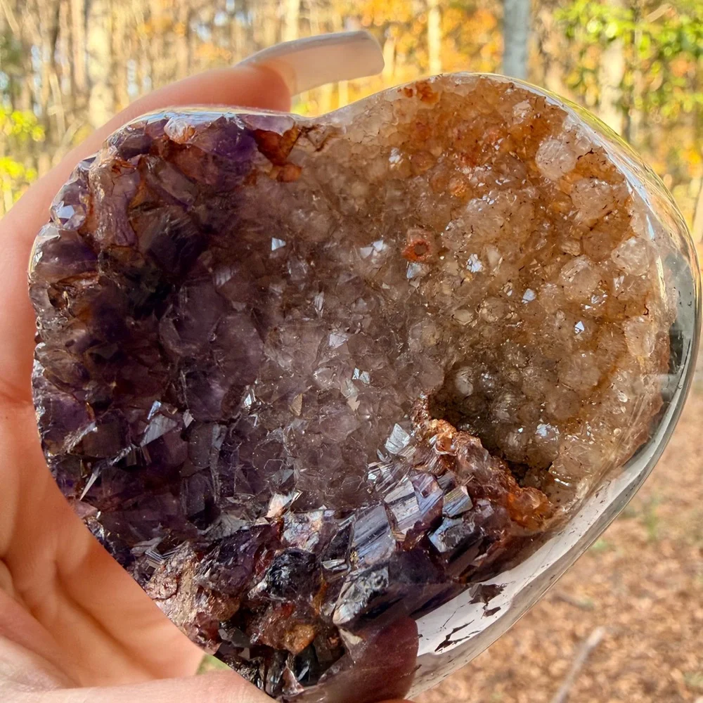 Twin Flame Fantasy Agate & Amethyst Druzy Heart | Uruguay | High Quality 0005 - Picture 3 of 13